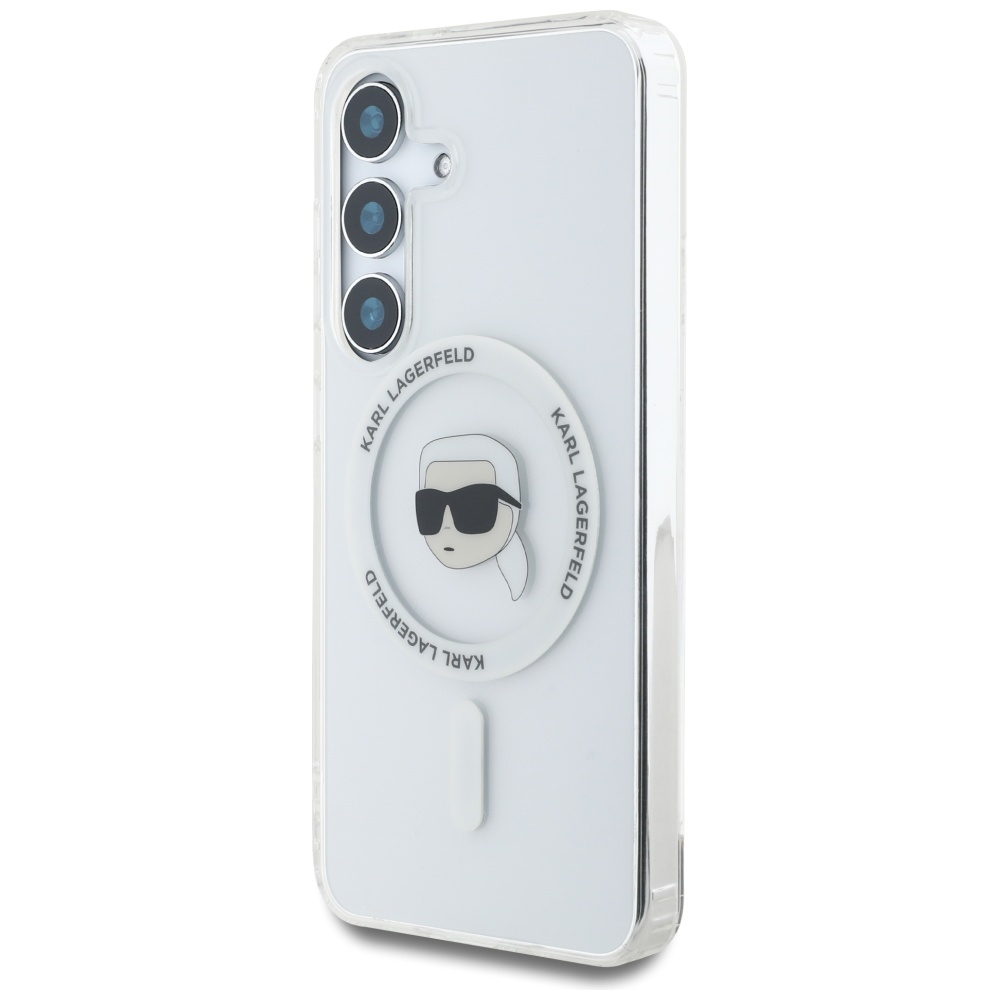 Karl Lagerfeld MagSafe dėklas Galaxy S25 – baltas