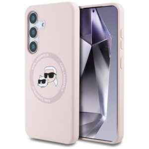 Karl Lagerfeld silikoninis MagSafe dėklas Galaxy S25 – rožinis
