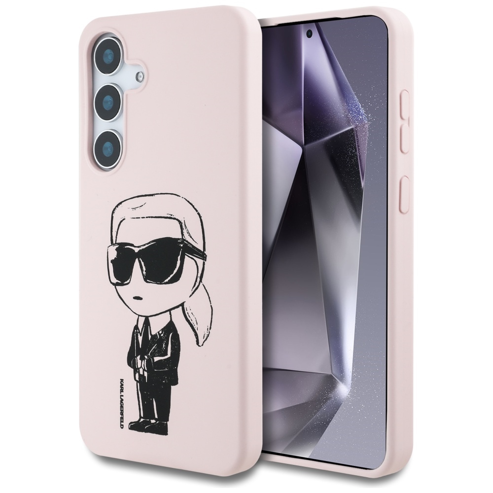 Karl Lagerfeld silikoninis MagSafe dėklas Galaxy S25 – rožinis