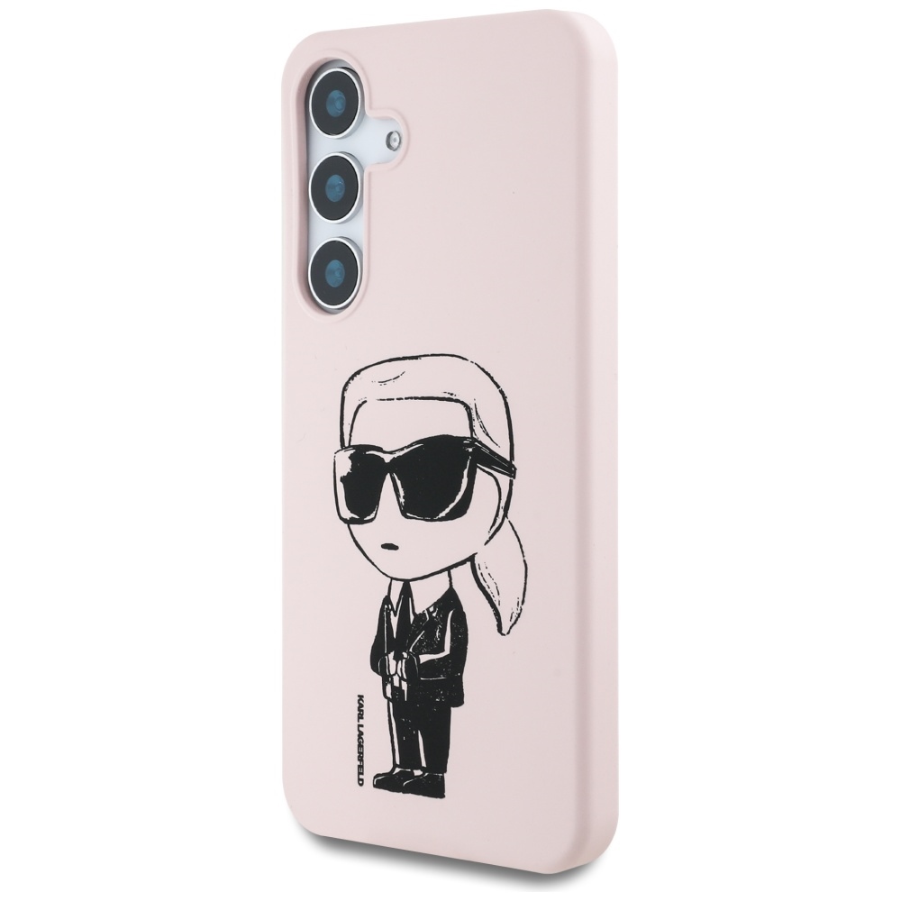 Karl Lagerfeld silikoninis MagSafe dėklas Galaxy S25 – rožinis