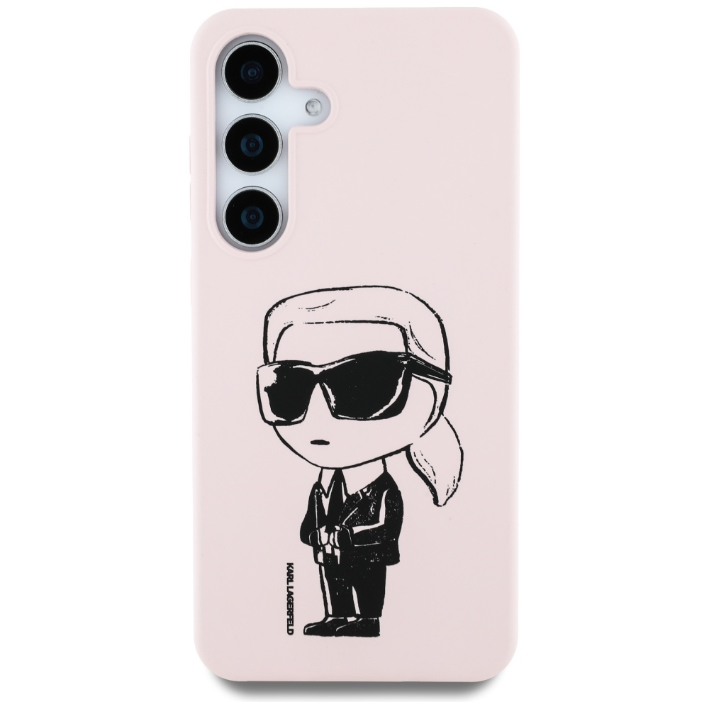 Karl Lagerfeld silikoninis MagSafe dėklas Galaxy S25 – rožinis