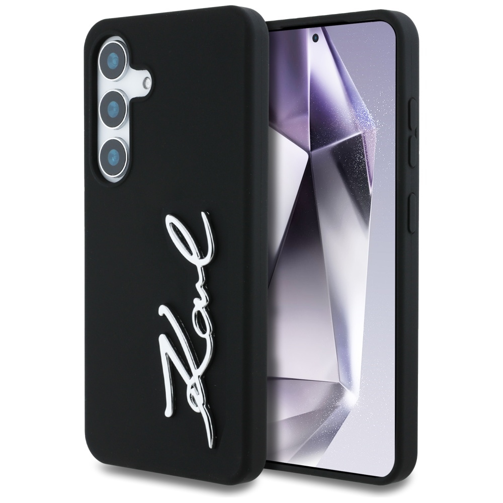 Karl Lagerfeld silikoninis dėklas Samsung Galaxy S25 – juodas