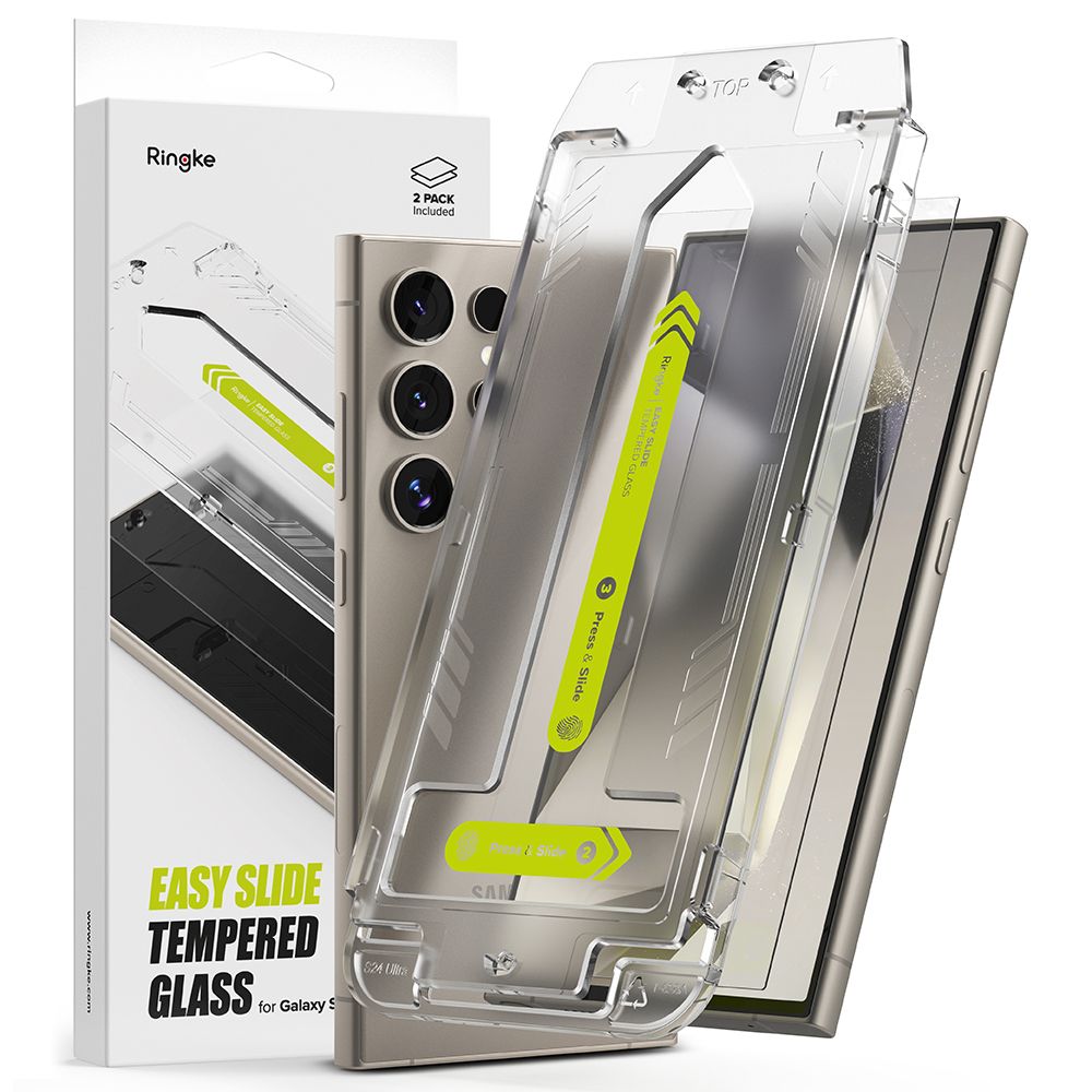 Apsauginis stiklas Ringke Easy Slide, Galaxy S24 Ultra, 2 vnt., skaidrus