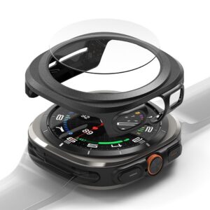 Dėklas ir apsauginis stiklas Ringke Slim & Tempered Glass Samsung Galaxy Watch Ultra (2024-2025, 47 mm), juodas