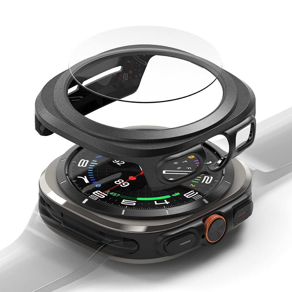 Dėklas ir apsauginis stiklas Ringke Slim & Tempered Glass Samsung Galaxy Watch Ultra (2024-2025, 47 mm), juodas