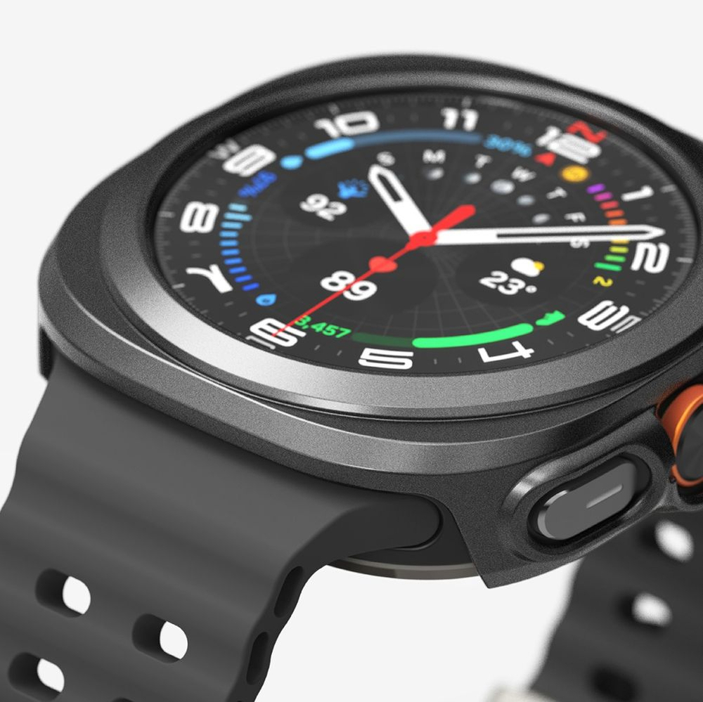 Dėklas ir apsauginis stiklas Ringke Slim & Tempered Glass Samsung Galaxy Watch Ultra (2024-2025, 47 mm), juodas