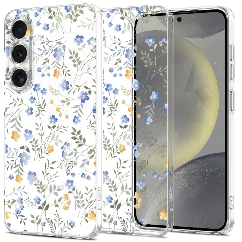Dėklas Tech-Protect FlexAir Galaxy S25, pavasario gėlių raštu