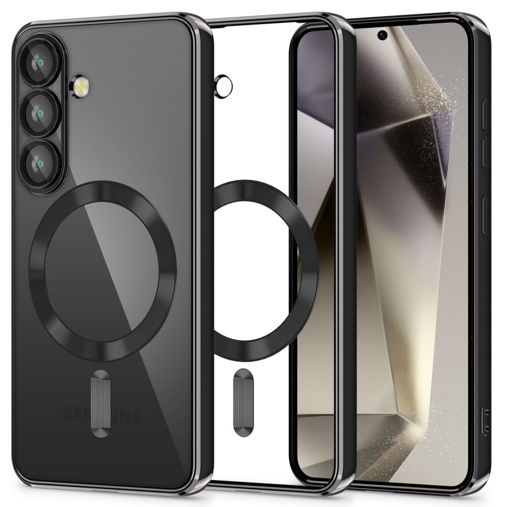 Dėklas Tech-Protect MagFlex Galaxy S25, blizgus juodas