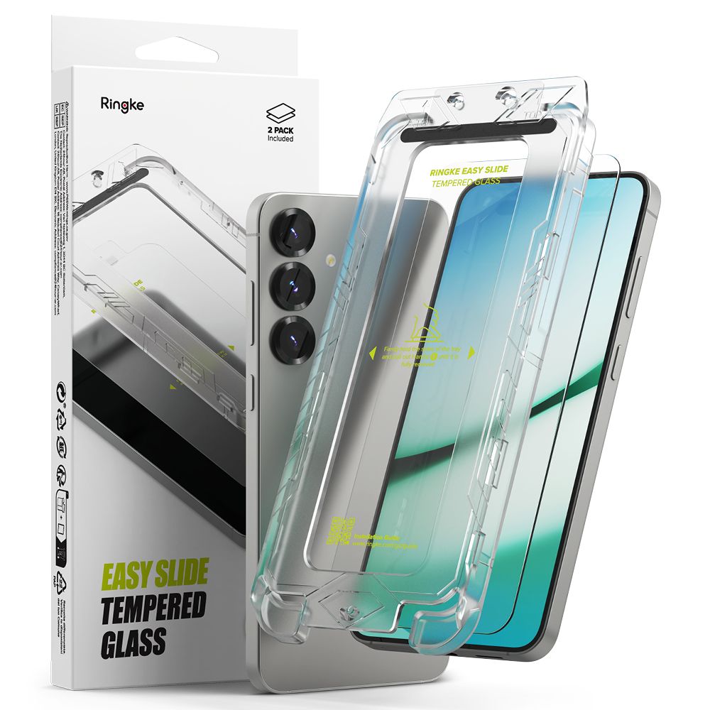 Apsauginis stiklas Ringke Easy Slide Galaxy S24 / Galaxy S25, 2 vnt., skaidrus