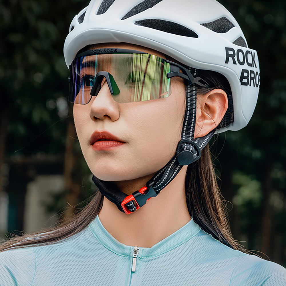 Rockbros Fotochromiai Dviratininko Akiniai su UV Apsauga ir Korektyvine Šablonike - Juodi