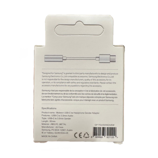 Samsung GP-TGU023AE DAC USB-C į 3,5 mm mini jack adapteris – baltas
