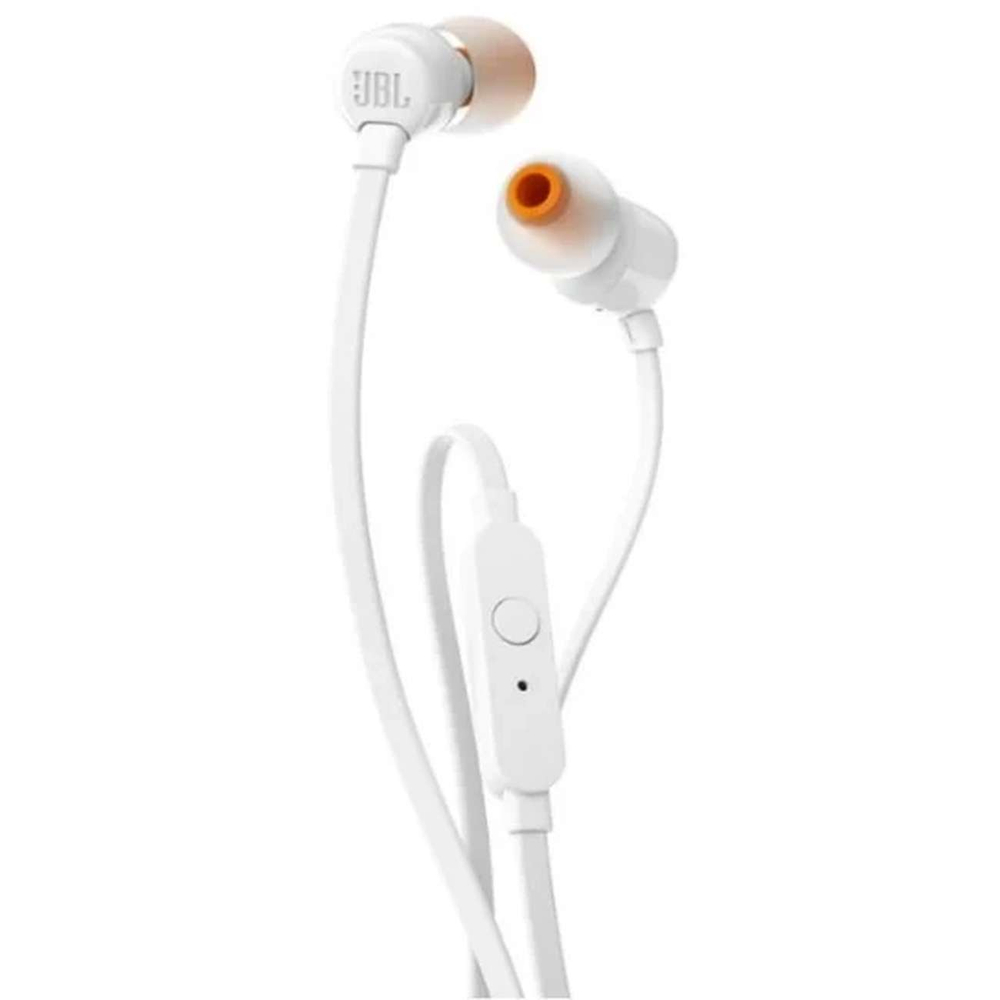 JBL T110 laidinės į ausis įdedamos ausinės, mini lizdas 3,5 mm – baltas