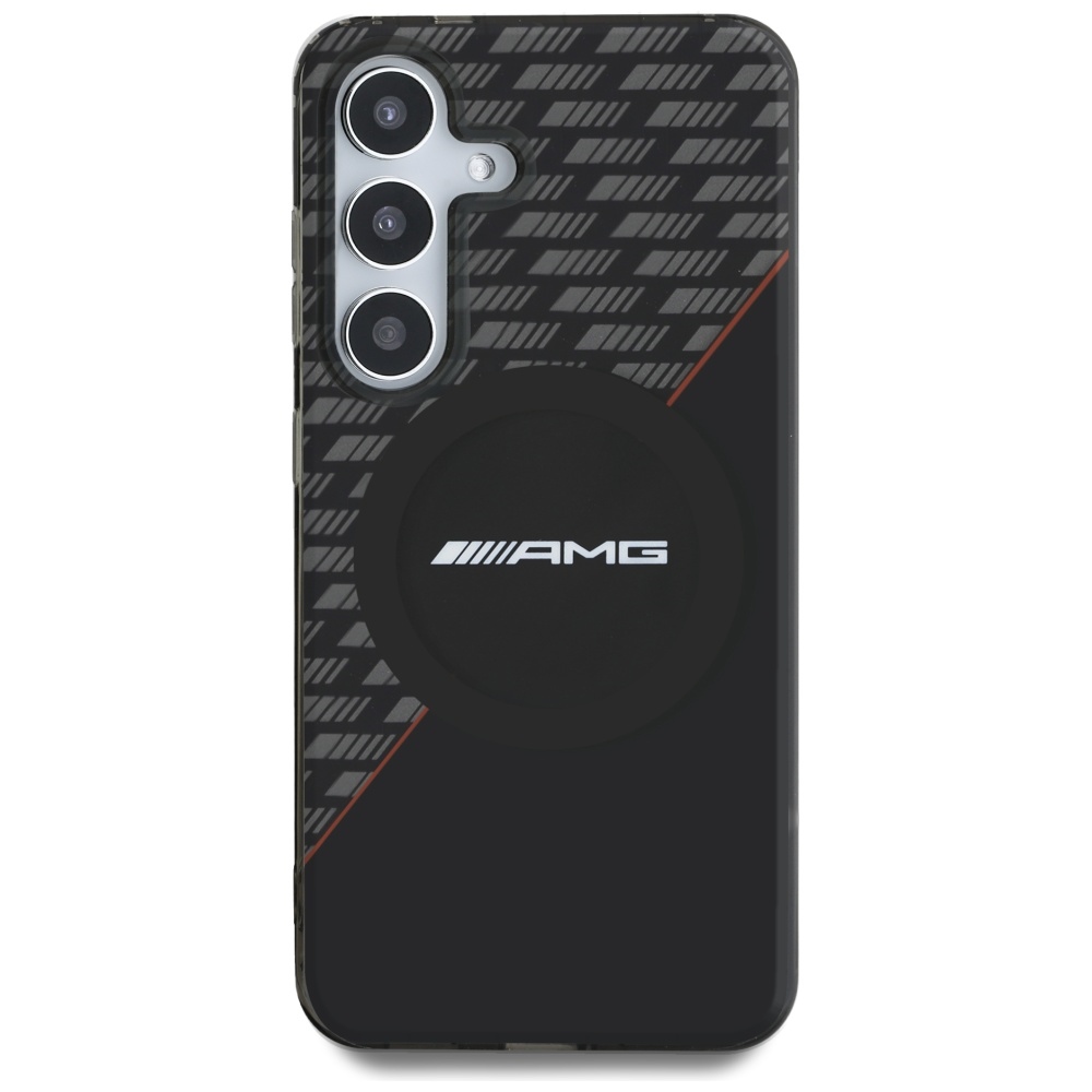 AMG MagSafe dėklas Samsung Galaxy S25 – juodai raudonas