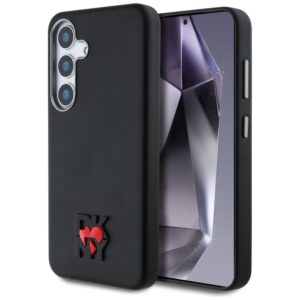 DKNY ekologiškos odos dėklas Samsung Galaxy S25 – juodas