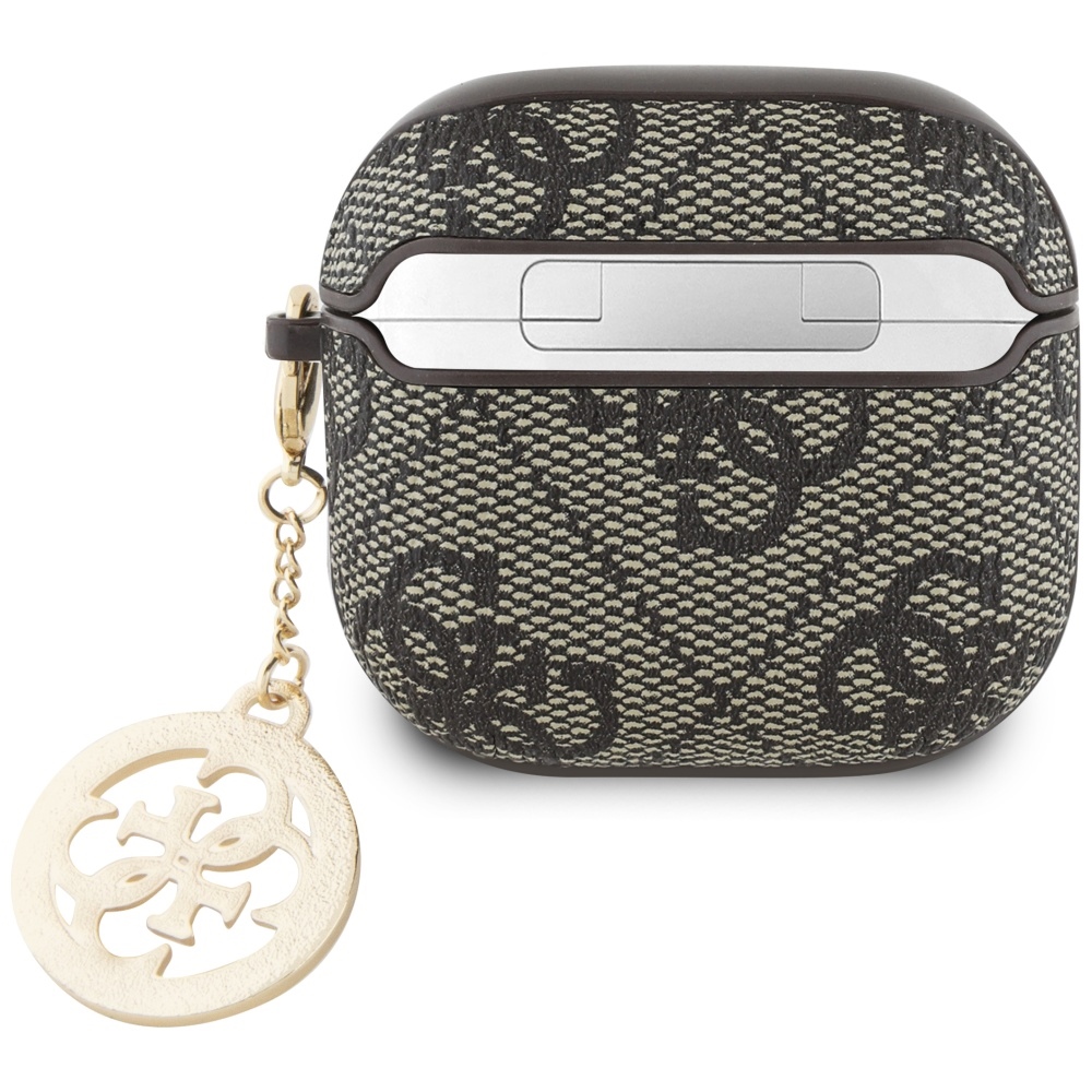 Guess 4G Strass Charm dėklas AirPods 4 - Ruda