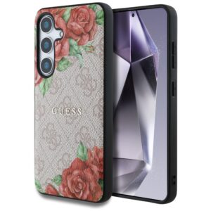 Guess MagSafe dėklas Samsung Galaxy S25 – rožinis