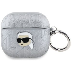 Karl Lagerfeld dėklas Apple AirPods 4 – sidabrinis