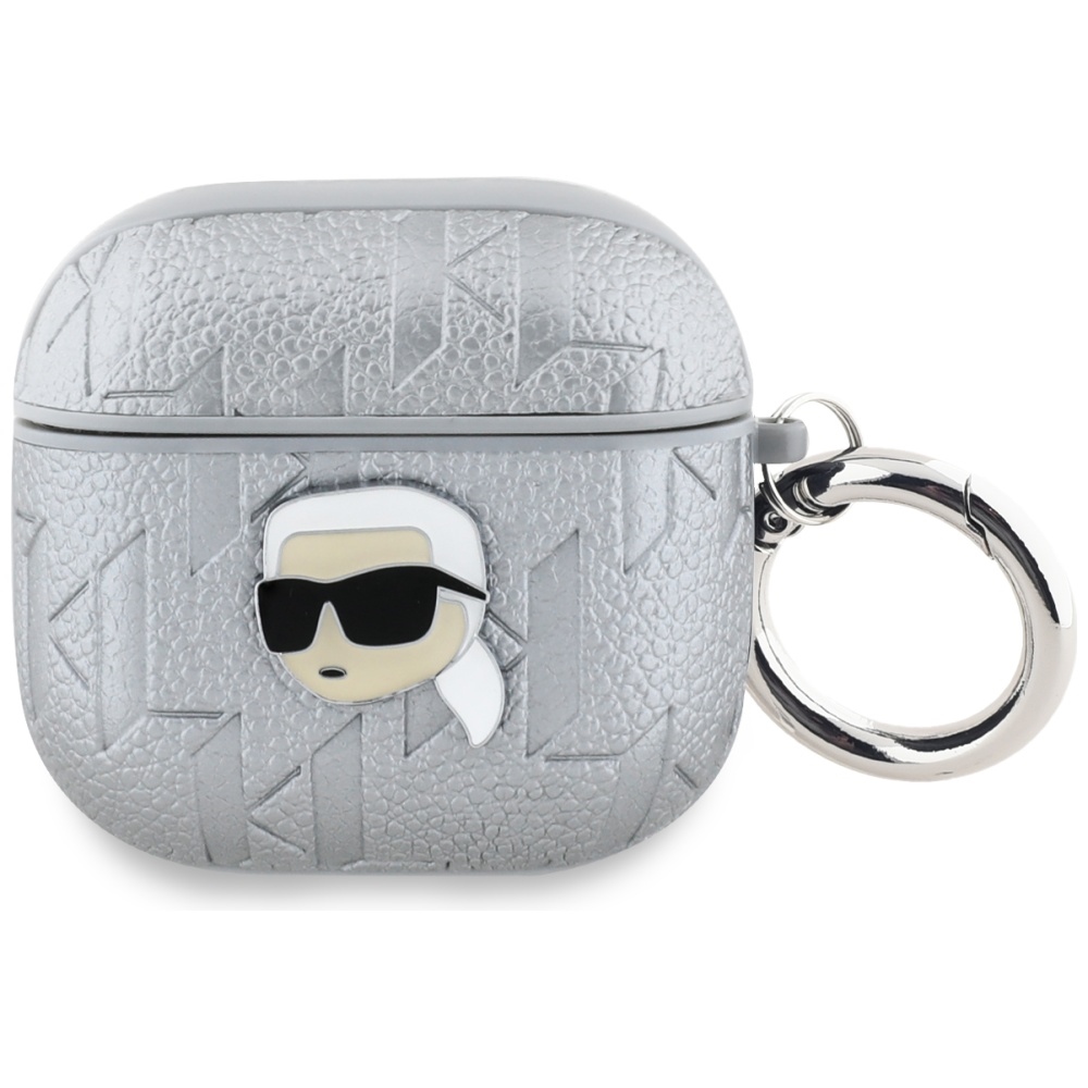 Karl Lagerfeld dėklas Apple AirPods 4 – sidabrinis