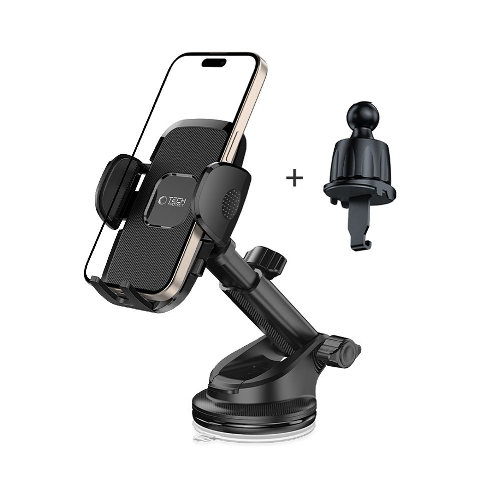 Automobilinis laikiklis Tech-Protect V3, skydeliui ir ventiliacijos grotelėms, juodas