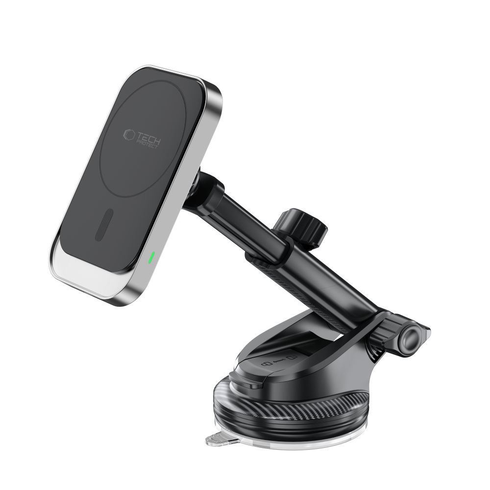 Automobilinis laikiklis Tech-Protect MM15W-V9 su MagSafe belaidžiu įkrovikliu 15W, juodas