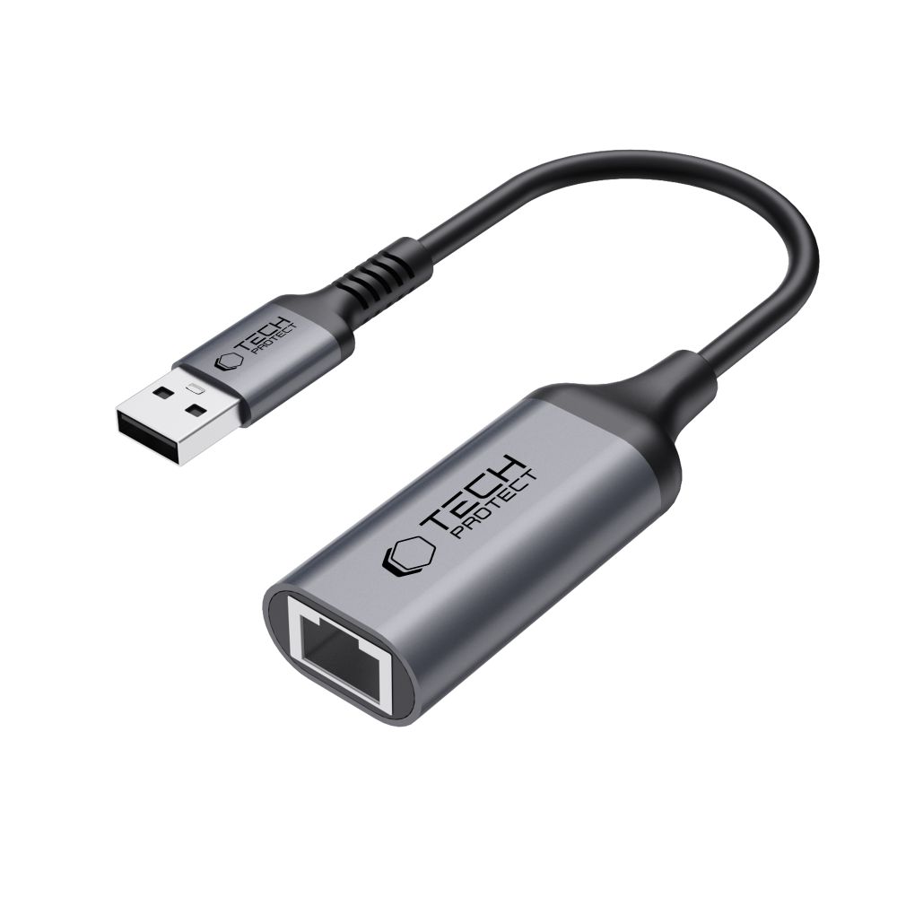 Adapteris Tech-Protect UltraBoost USB 3.0 į Ethernet RJ45 1000Mbps, juodas