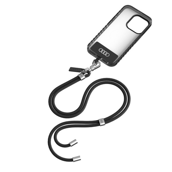 Audi Crossbody universalus pavadėlis 120cm x 10mm - juodas