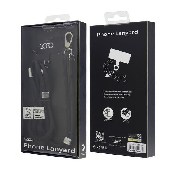 Audi Crossbody universalus pavadėlis 120cm x 10mm - juodas