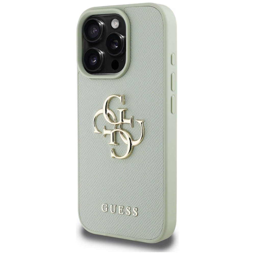 Guess Grained 4G dėklas iPhone 16 Pro – žalias