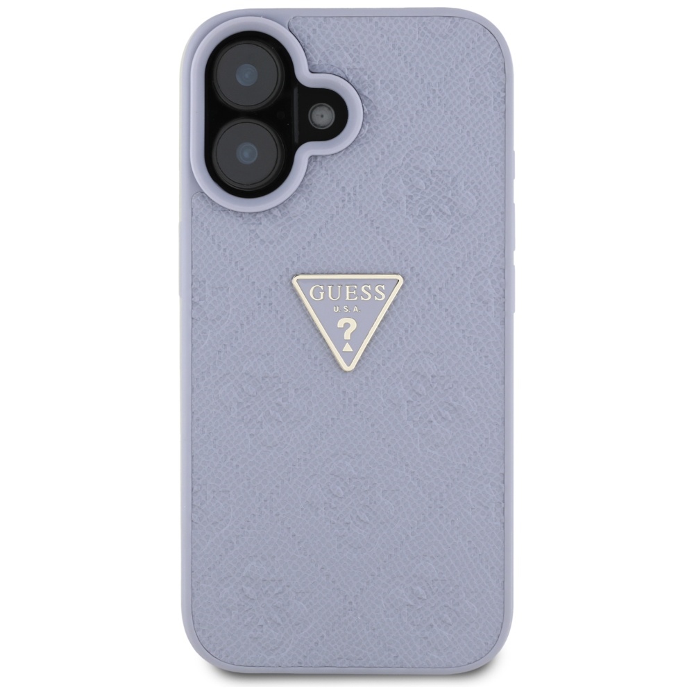 Guess 4G rašto dėklas iPhone 16 – violetinis