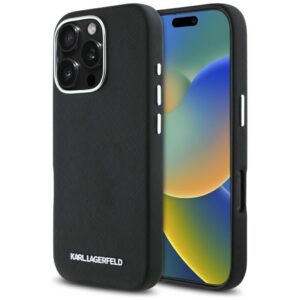 Karl Lagerfeld MagSafe dėklas iPhone 16 Pro – juodas