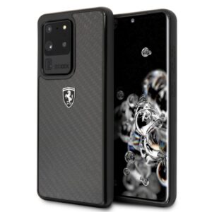 Ferrari anglies pluošto dėklas Samsung Galaxy S20 Ultra – juodas