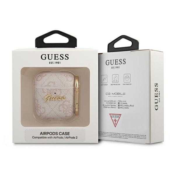 Guess 4G dėklas AirPods 1/2 – rožinis