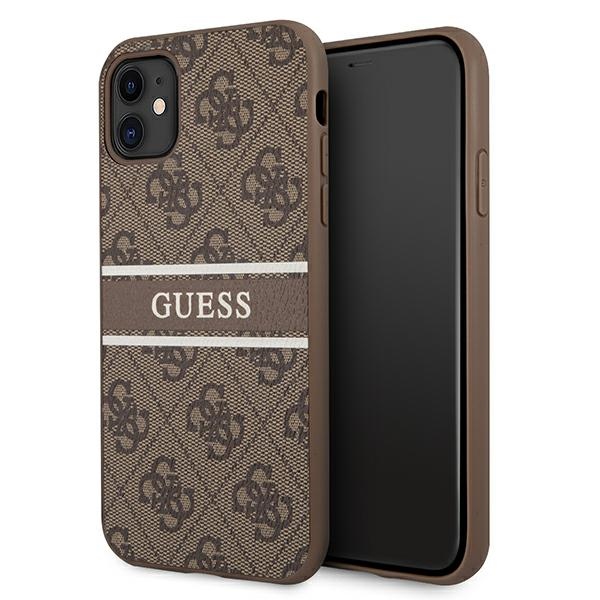Guess 4G Stripe dėklas iPhone 11 / XR – rudas