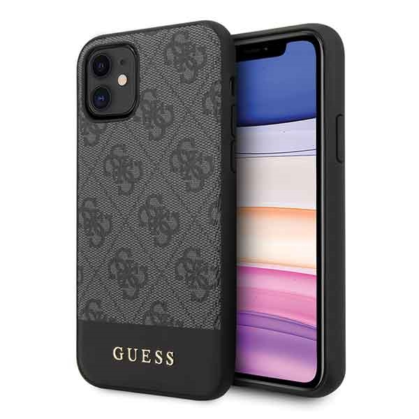 Guess 4G Stripe dėklas iPhone 11/XR – pilkas