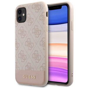 Guess 4G Stripe dėklas iPhone 11 / XR – rožinis