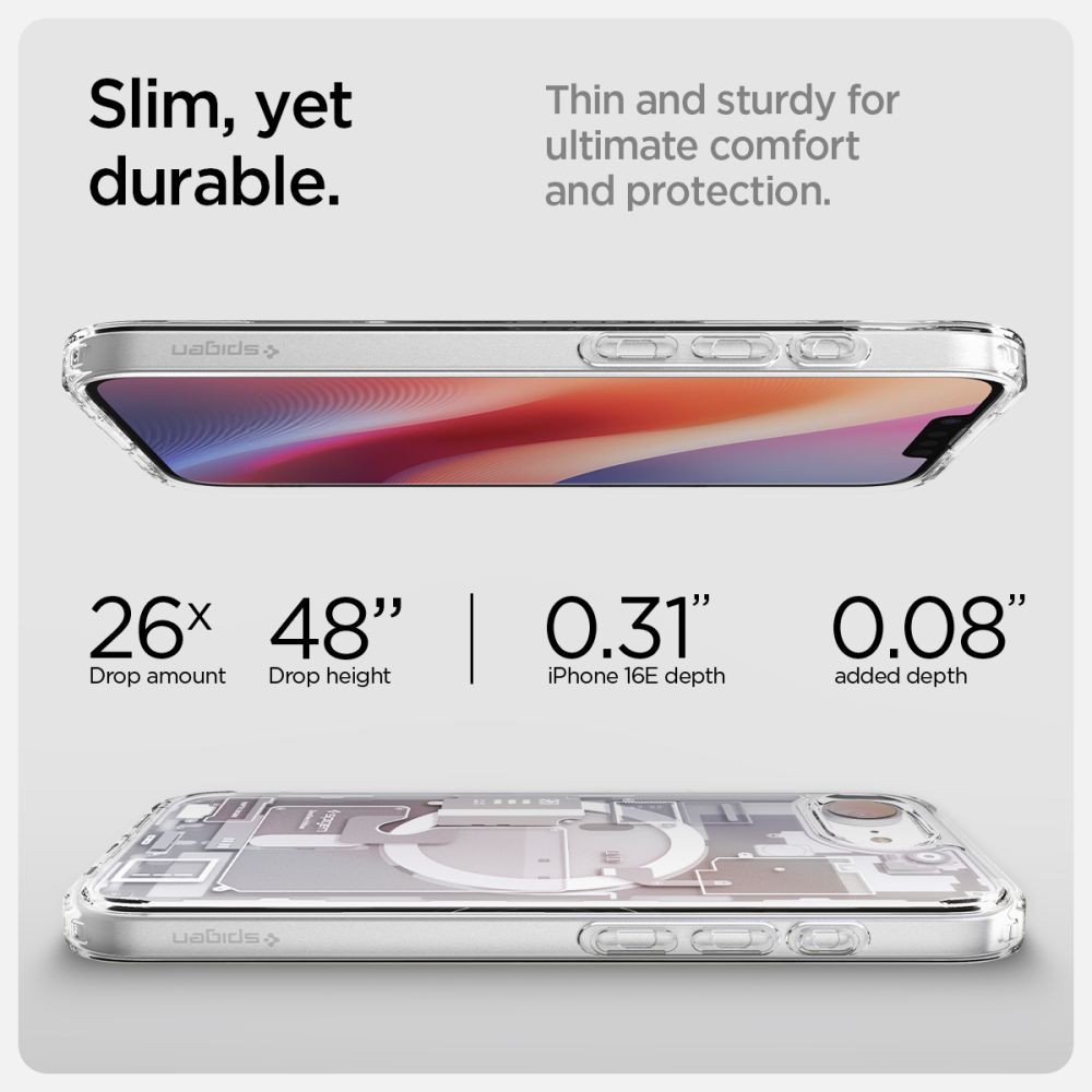 Dėklas Spigen Ultra Hybrid Mag MagSafe Zero One iPhone 16e / 17e, baltas