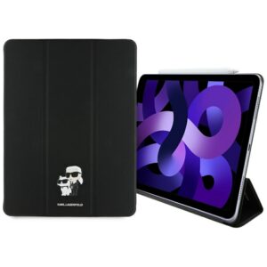 Karl Lagerfeld Saffiano Magnetic Karl & Choupette iPad Air 13" 2024 Knygos viršelio dėklas - juodas