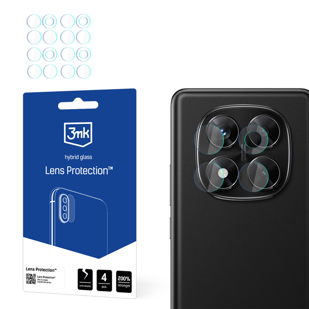 Hibridinis stiklas fotoaparato objektyvui 3mk objektyvo apsauga, skirtas Xiaomi Redmi Note 14 Pro 4G
