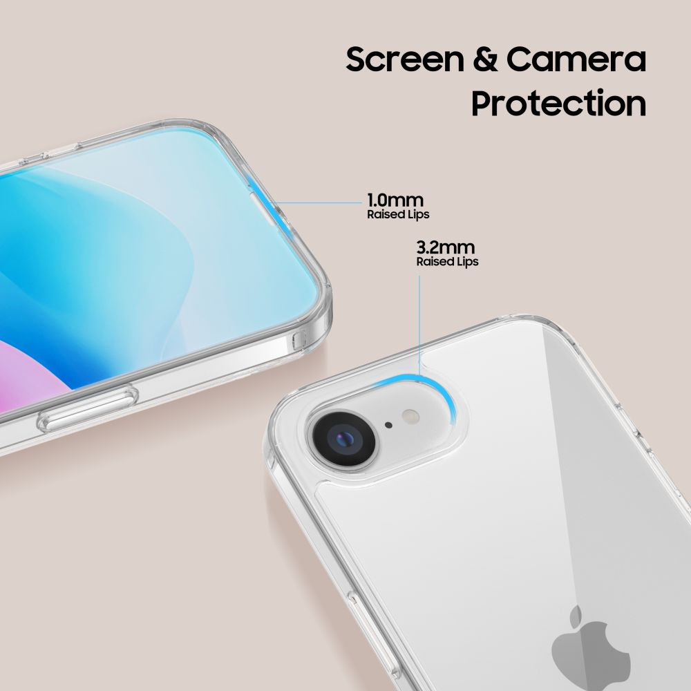 Dėklas Tech-Protect FlexAir Hybrid iPhone 16E / 17E, skaidrus