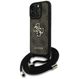 Guess 4G Crossbody dėklas iPhone 16 Pro – rudas