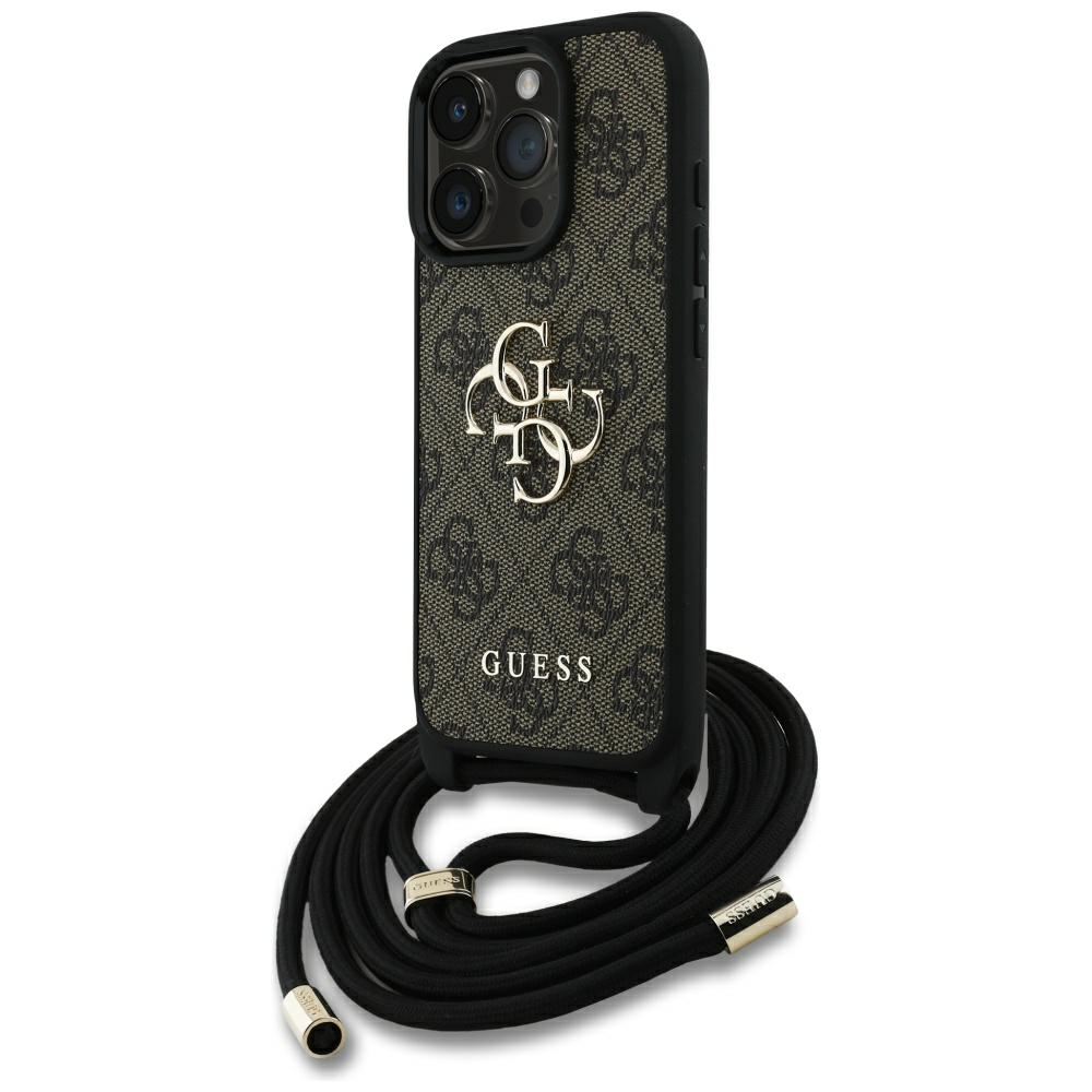 Guess 4G Crossbody dėklas iPhone 16 Pro – rudas
