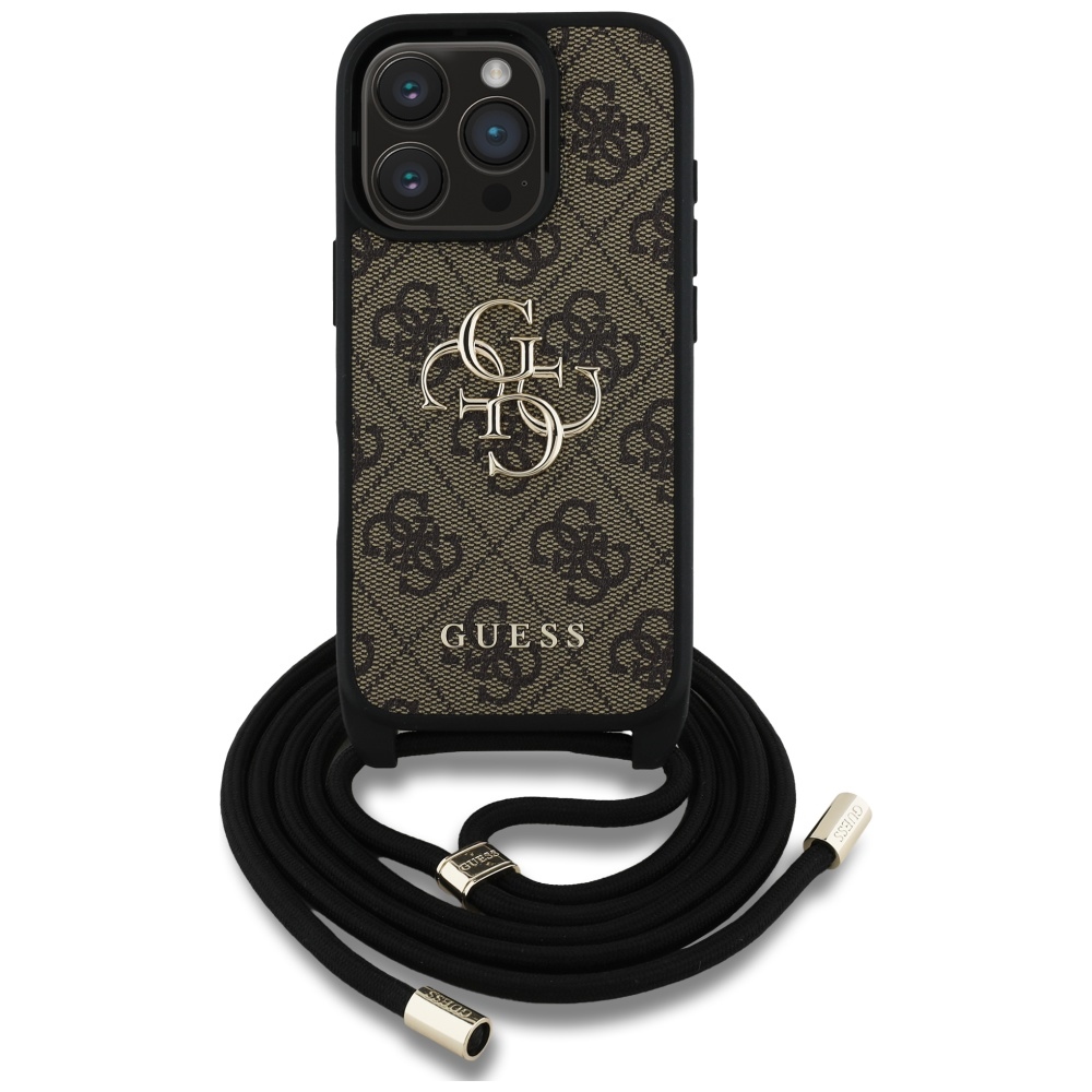 Guess 4G Crossbody dėklas iPhone 16 Pro – rudas