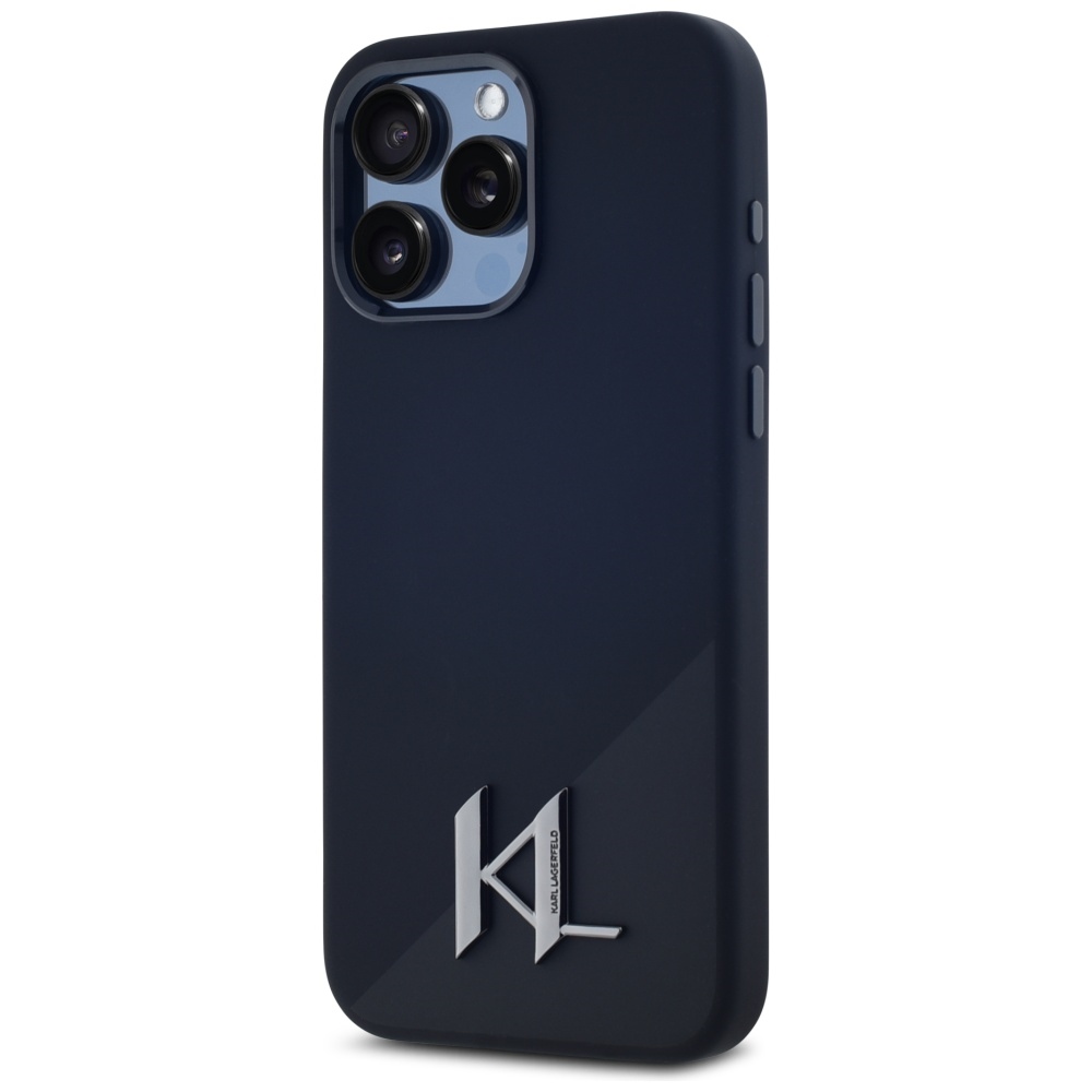 Karl Lagerfeld silikoninis MagSafe dėklas iPhone 15 Pro – juodas