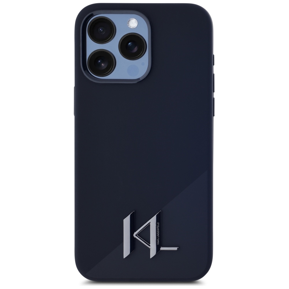 Karl Lagerfeld silikoninis MagSafe dėklas iPhone 15 Pro – juodas