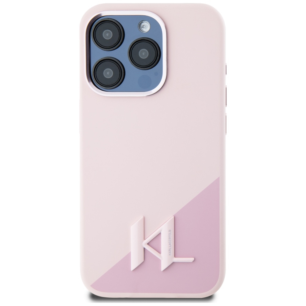 Karl Lagerfeld silikoninis MagSafe dėklas iPhone 15 Pro Max – rožinis