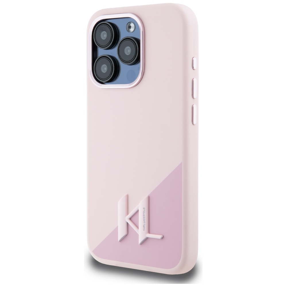 Karl Lagerfeld MagSafe dėklas iPhone 15 Pro – rožinis