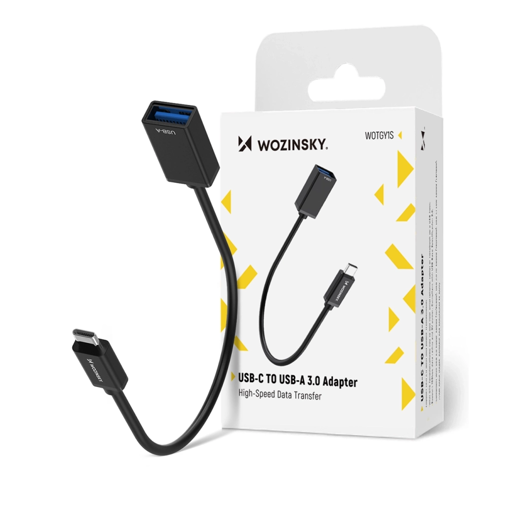 Wozinsky WOTGY1S USB-C 3.0 (vyriškas) – USB-A 3.0 (moteriškas) OTG adapteris – juodas