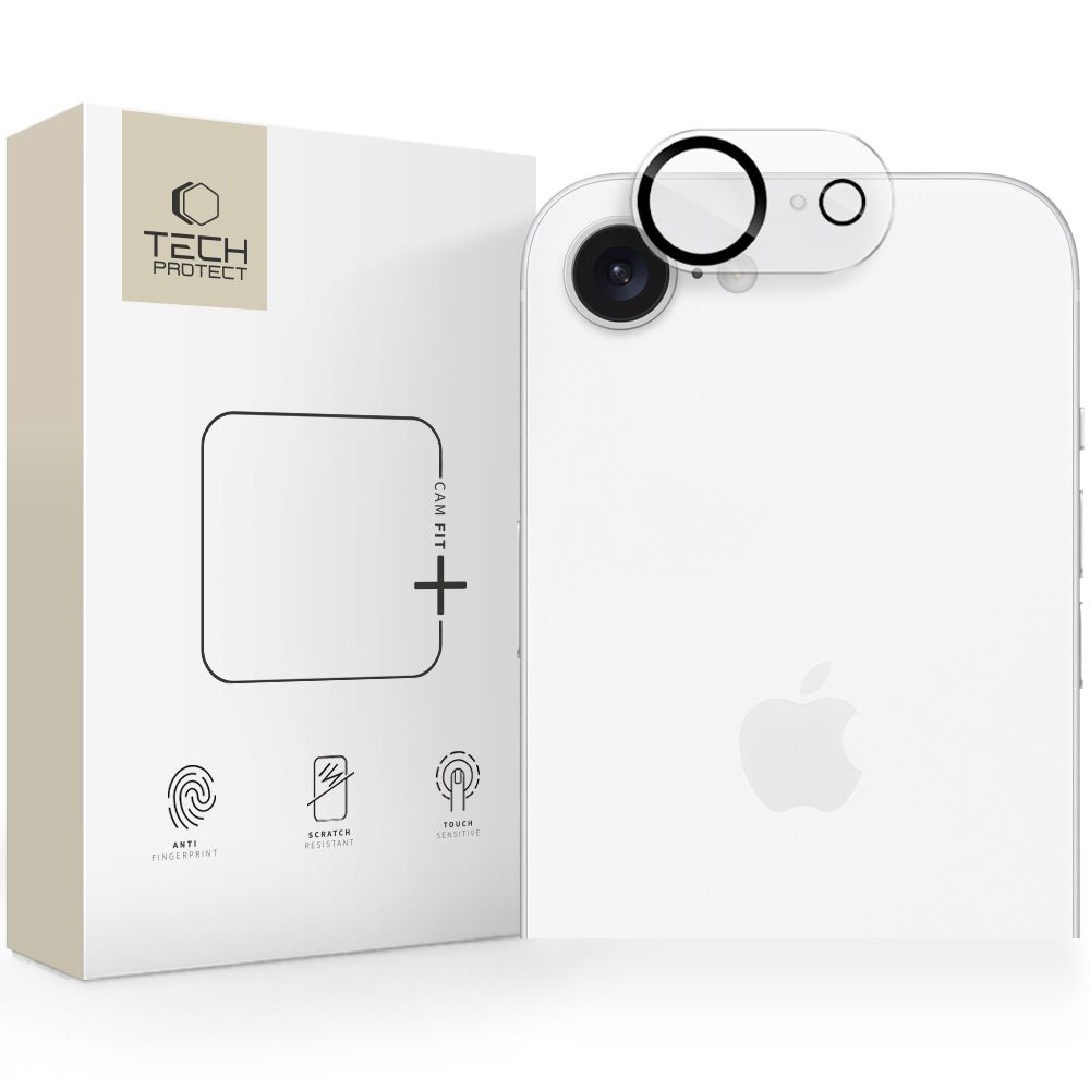 Kameros apsauginis stiklas Tech-Protect Cam Fit+ iPhone 16e / 17e, skaidrus