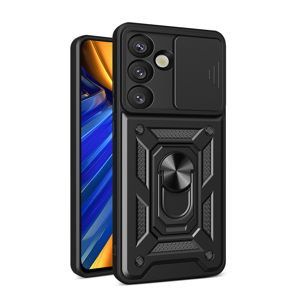 Hybrid Armor Camshield dėklas Galaxy S25 Edge – juodas