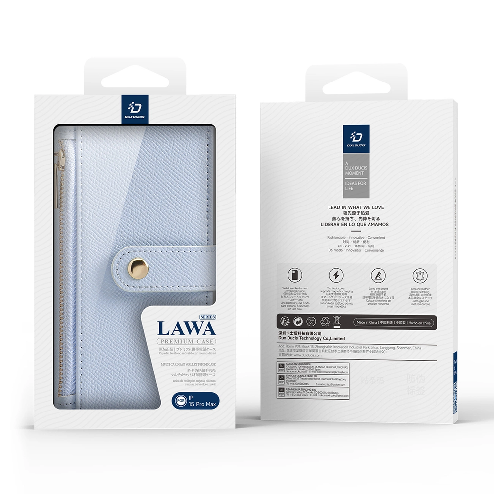 Dux Ducis Lawa odinis dėklas iPhone 15 Pro Max – mėlynas